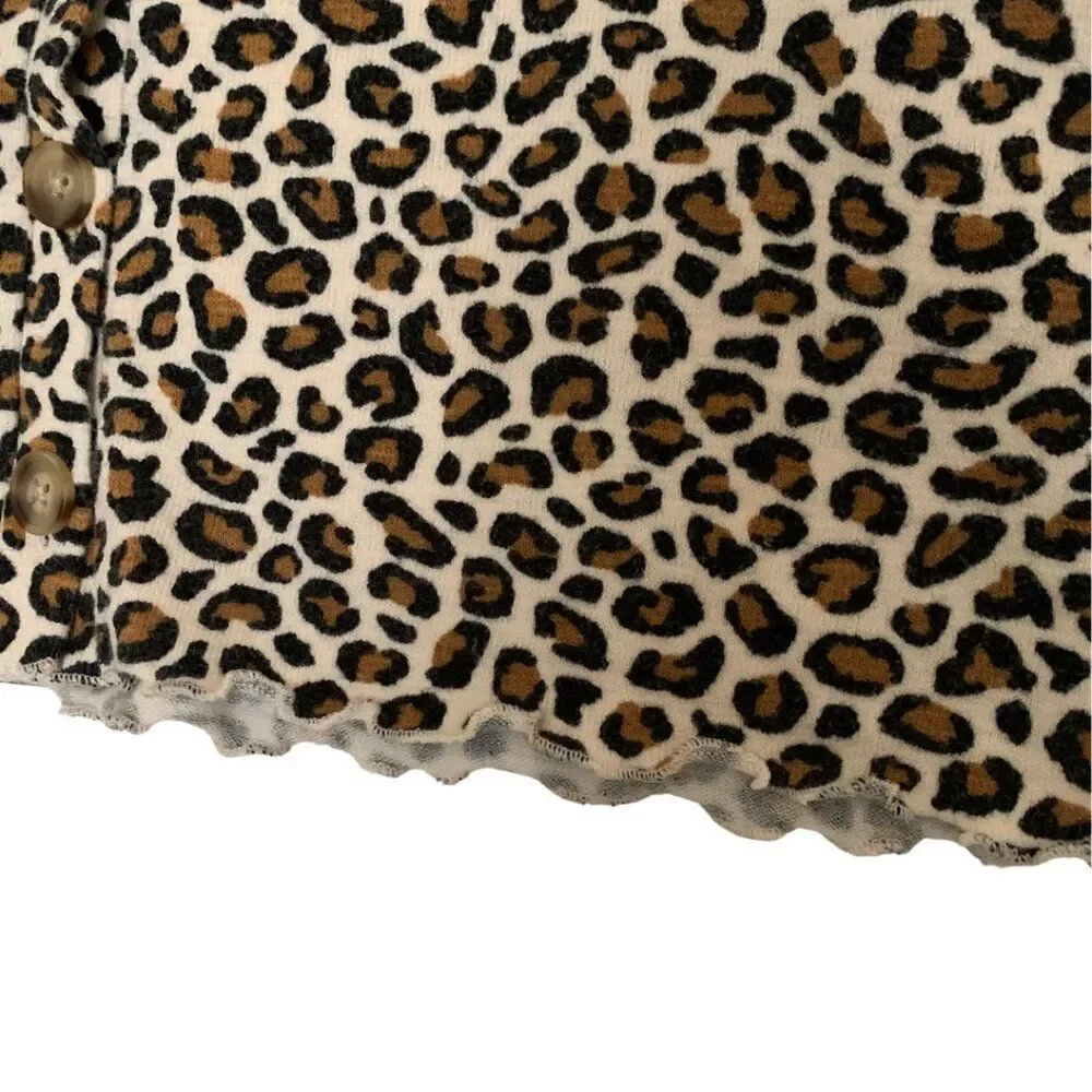 Old Navy Leopard Print Long Sleeve Bolero Cardigan Girls XL Fits Women XS/S - Picture 6 of 9